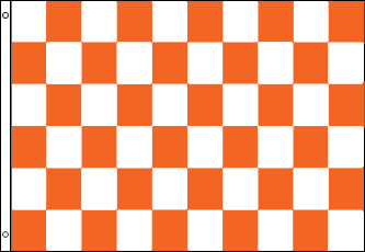 Checkered Flag - Orange and White
