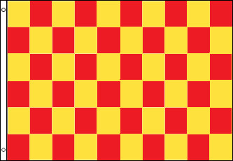 Checkered Flag - Red and Yellow