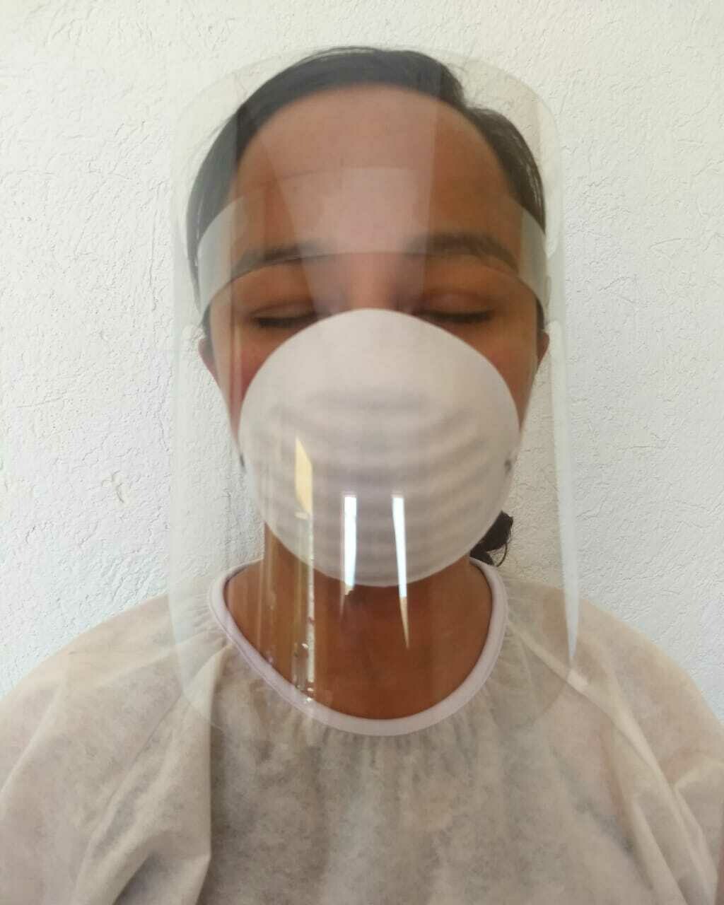 Careta protectora de acetato de PVC Paquete con 10 piezas.