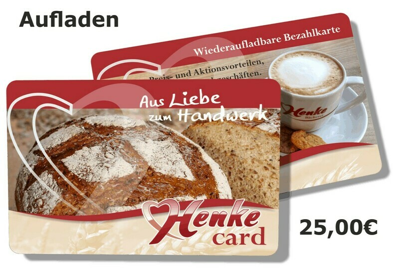 HenkeCard im Wert von 25,00 € Aufladen