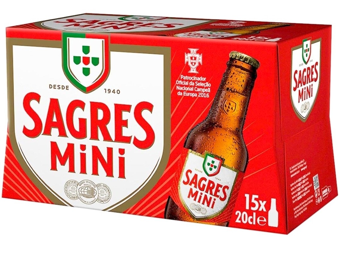 Mini Sagres com álcool cx15 x 0,20cl TP