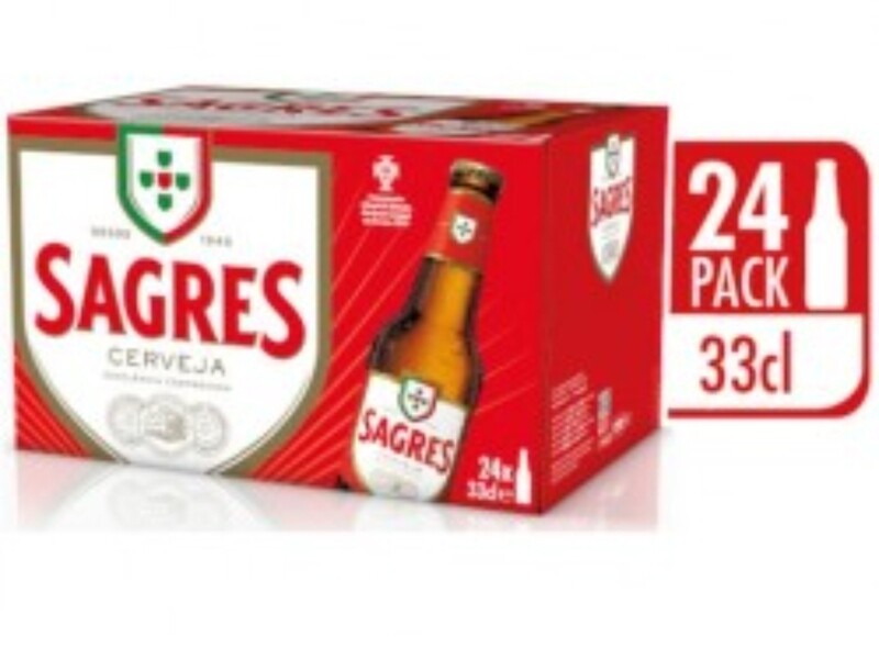 Sagres grande com álcool cx 24 x 0,33cl TP