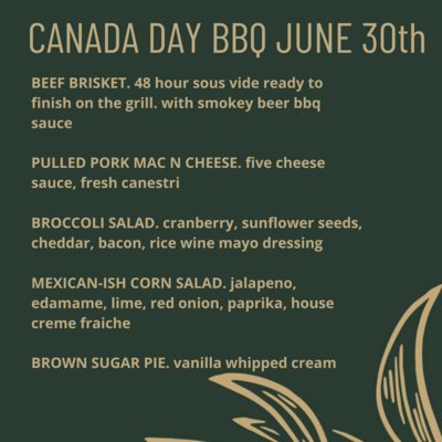 CANADA DAY BBQ JUNE 30