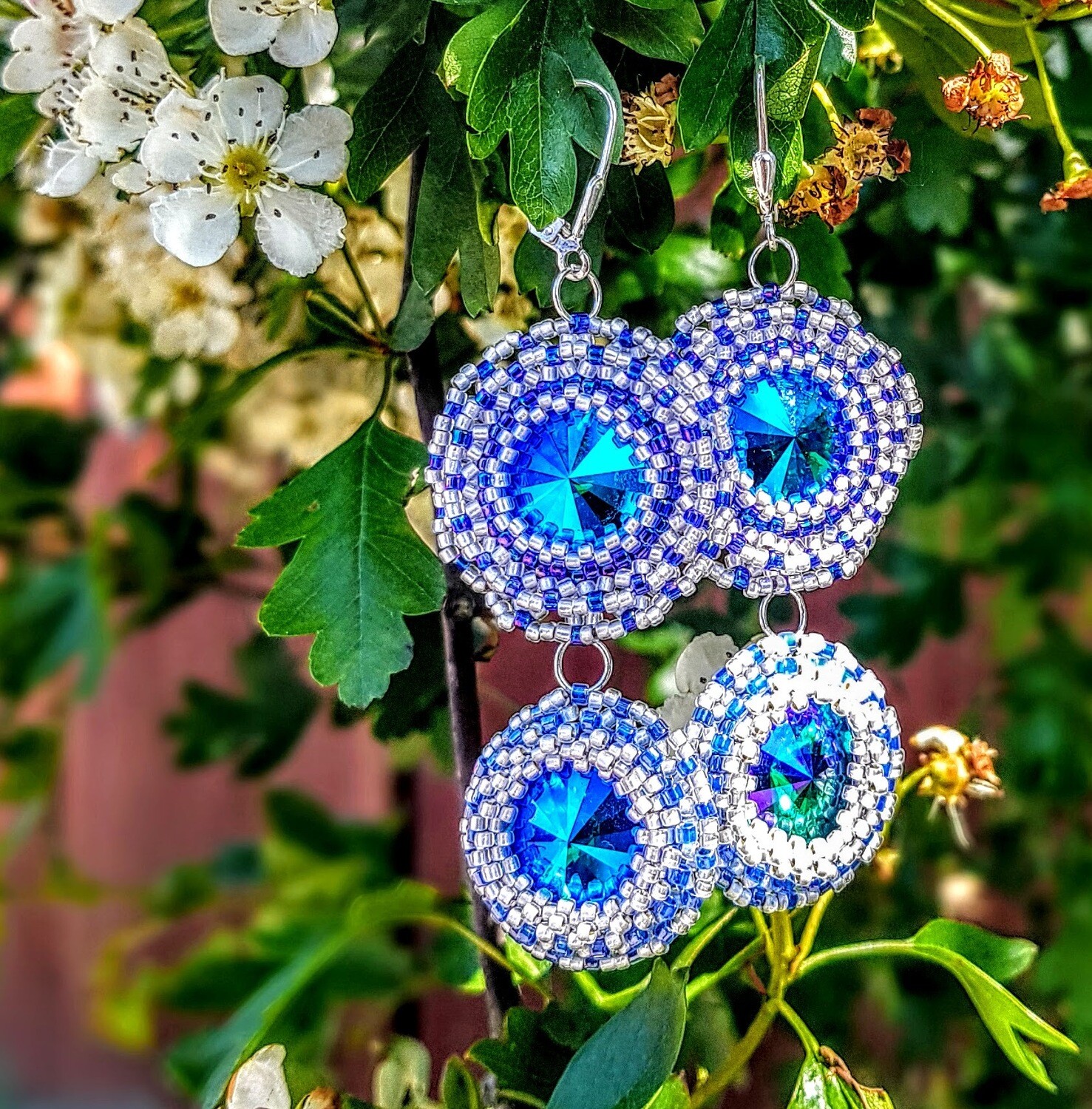 EARRINGS MAGGIE - SWAROWSKI CRYSTALS, STERLING SILVER