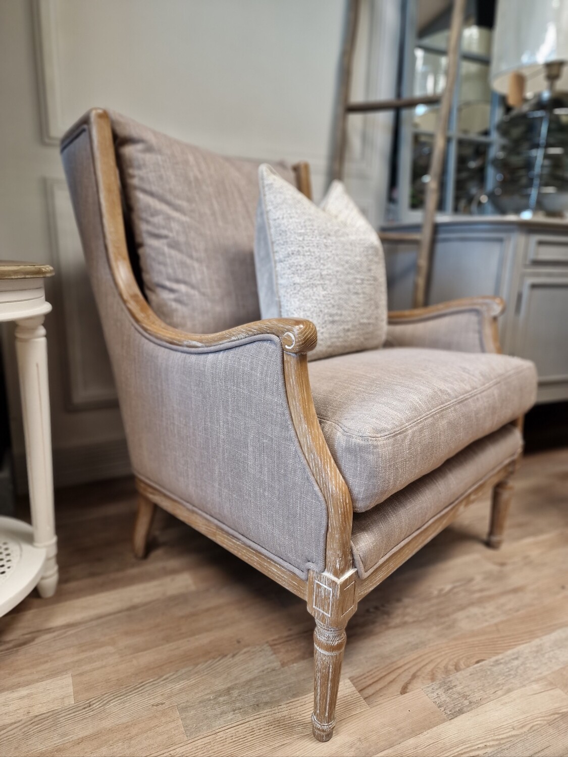 Madelyn Accent Chair Taupe linen
