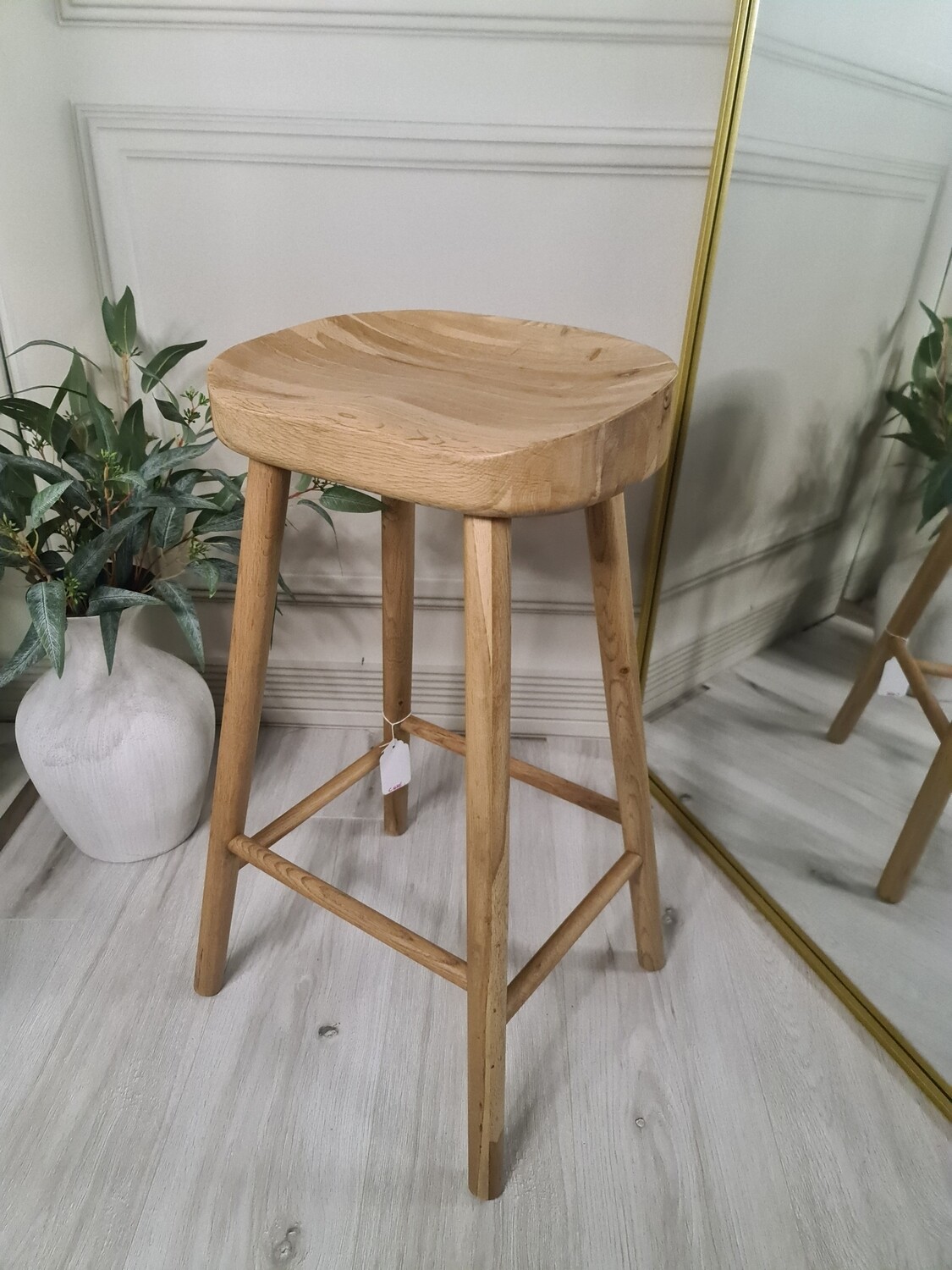 Weathered oak farmhouse stool hotsell