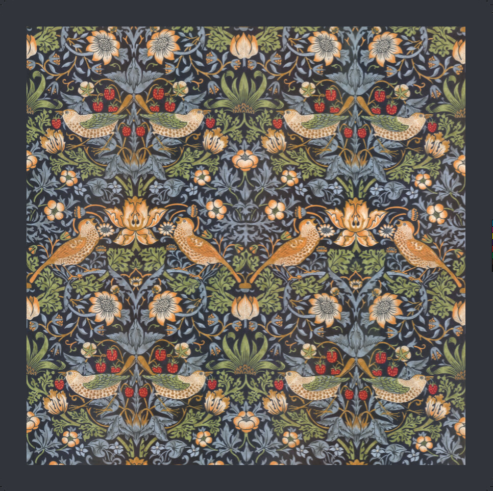 William Morris Strawberry Thief Navy Handkerchief