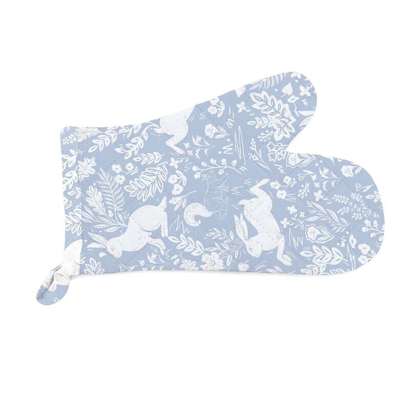 William Morris Forest Life Blue Oven Mitt