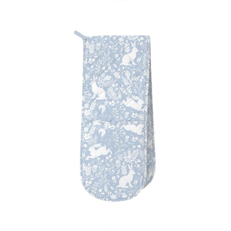 William Morris Forest Life Blue Double Oven Glove