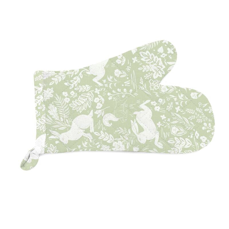William Morris Forest Life Green Oven Mitt