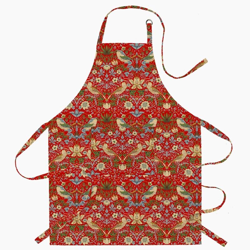 William Morris Strawberry Thief Red Apron