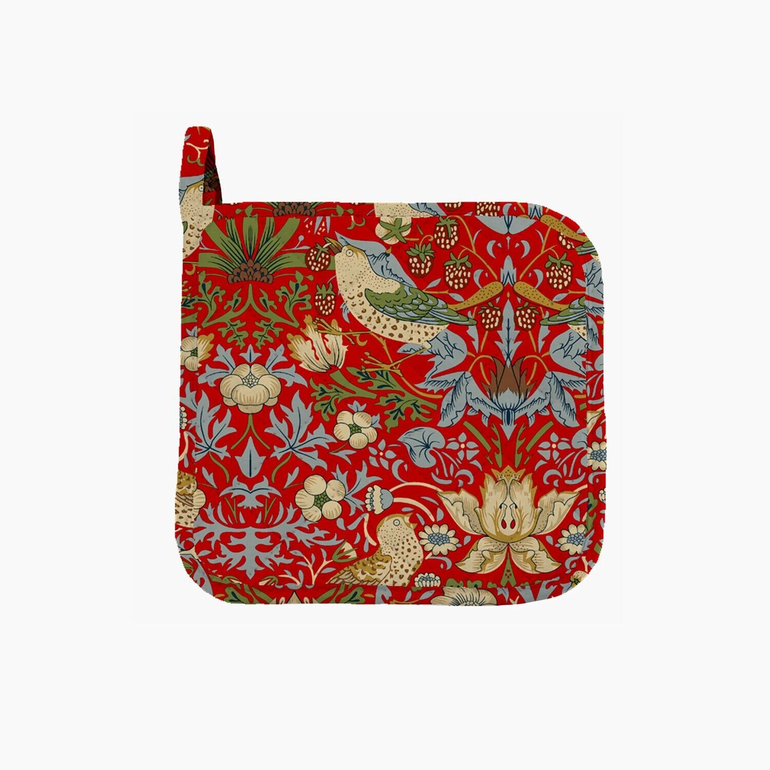 William Morris Strawberry Thief Red Pot Holder