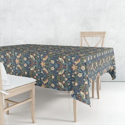 William Morris Strawberry Thief Navy Table Linen