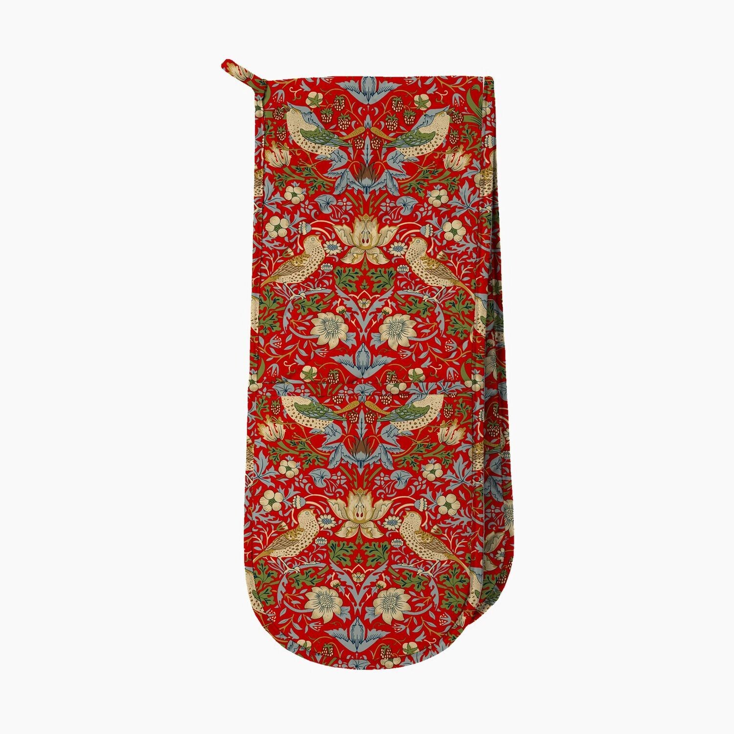 William Morris Strawberry Thief Red Double Oven Glove
