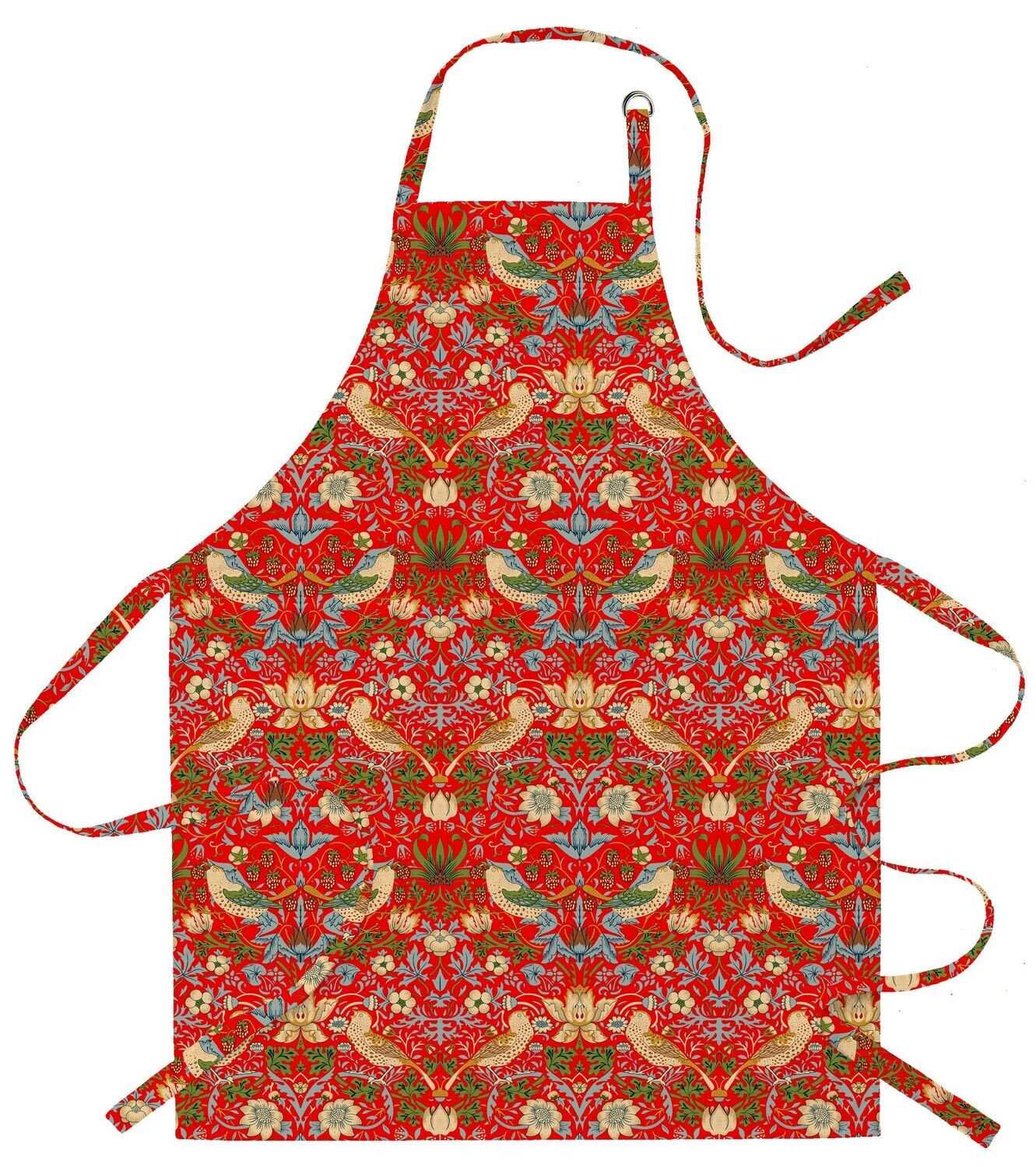 William Morris Strawberry Thief Red Wipe-Clean Apron