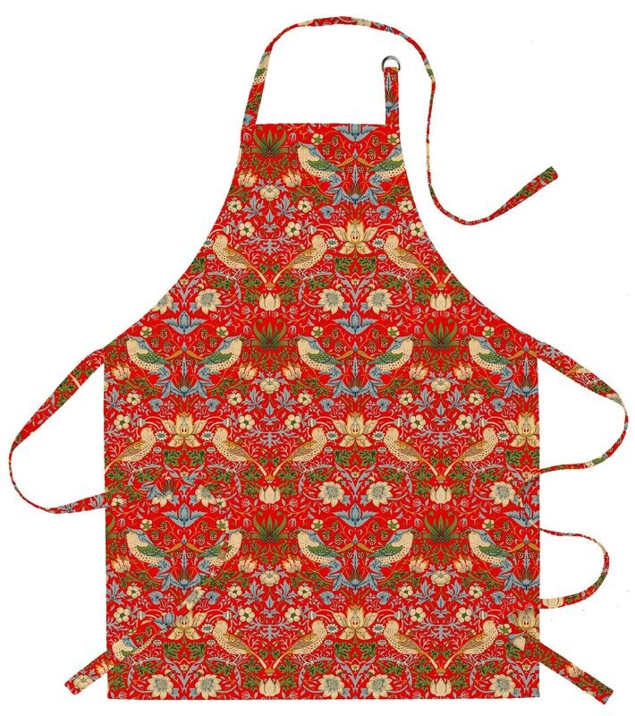 William Morris Strawberry Thief Red Wipe-Clean Apron