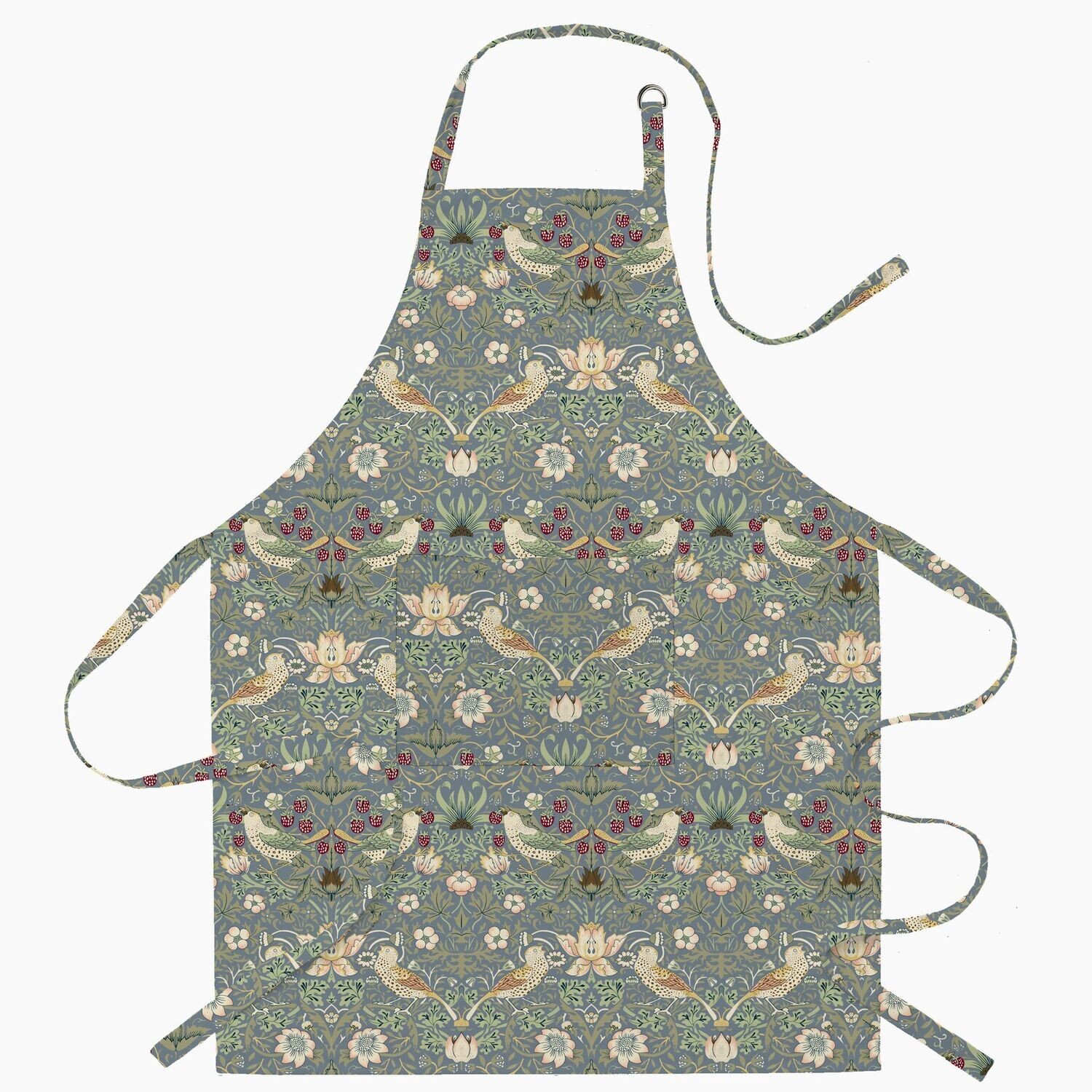 William Morris Strawberry Thief Blue Apron