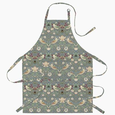 William Morris Strawberry Thief Blue Apron