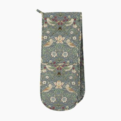 William Morris Strawberry Thief Blue Double Oven Glove