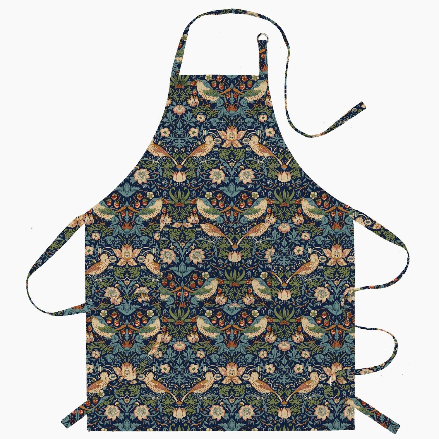 William Morris Strawberry Thief Navy Apron