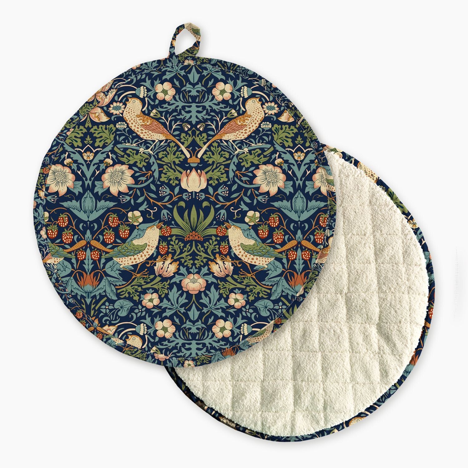 William Morris Strawberry Thief Navy Cooker Pad/Hob Cover