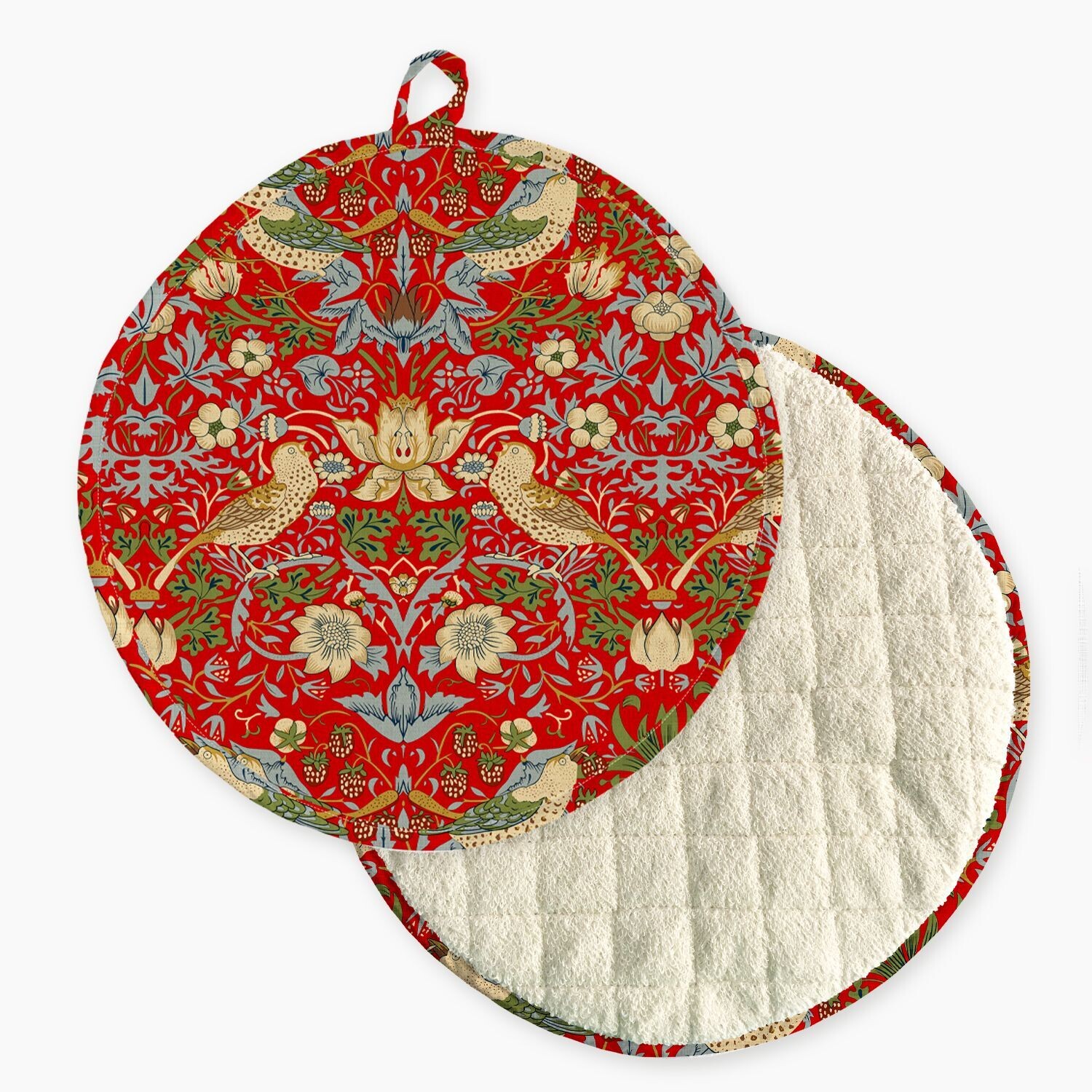 William Morris Strawberry Thief Red Cooker Pad/Hob Cover