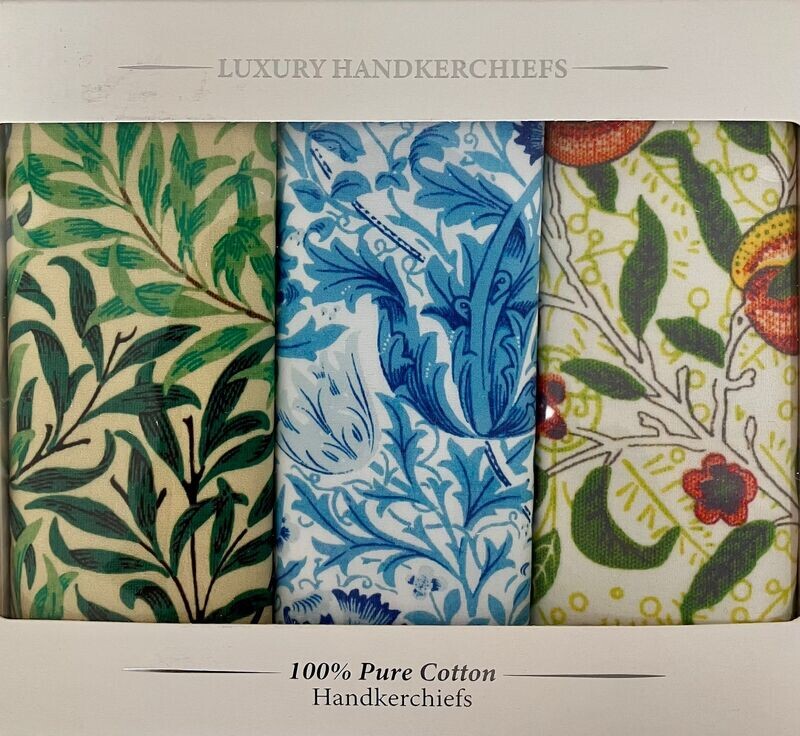 William Morris Handkerchiefs box of 3