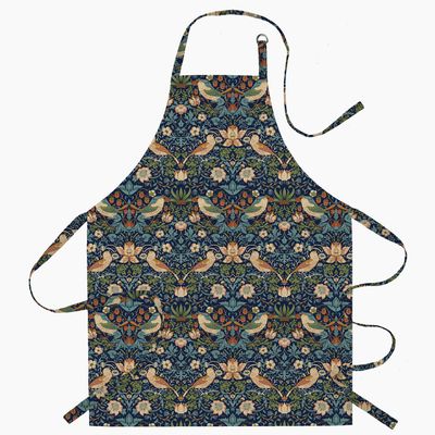William Morris Strawberry Thief Navy Wipe-Clean Apron