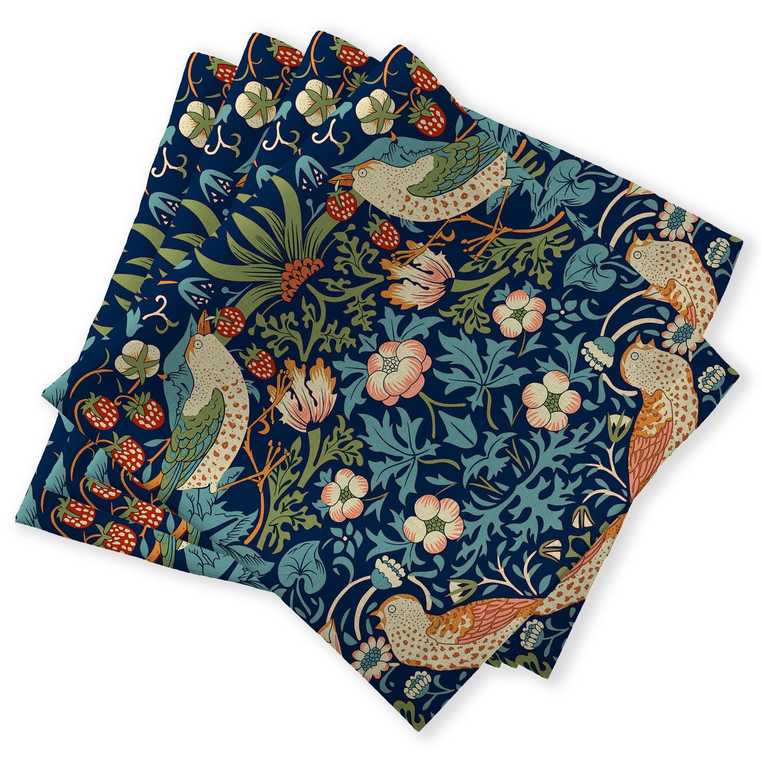 William Morris Strawberry Thief Navy Napkins 4-Pack