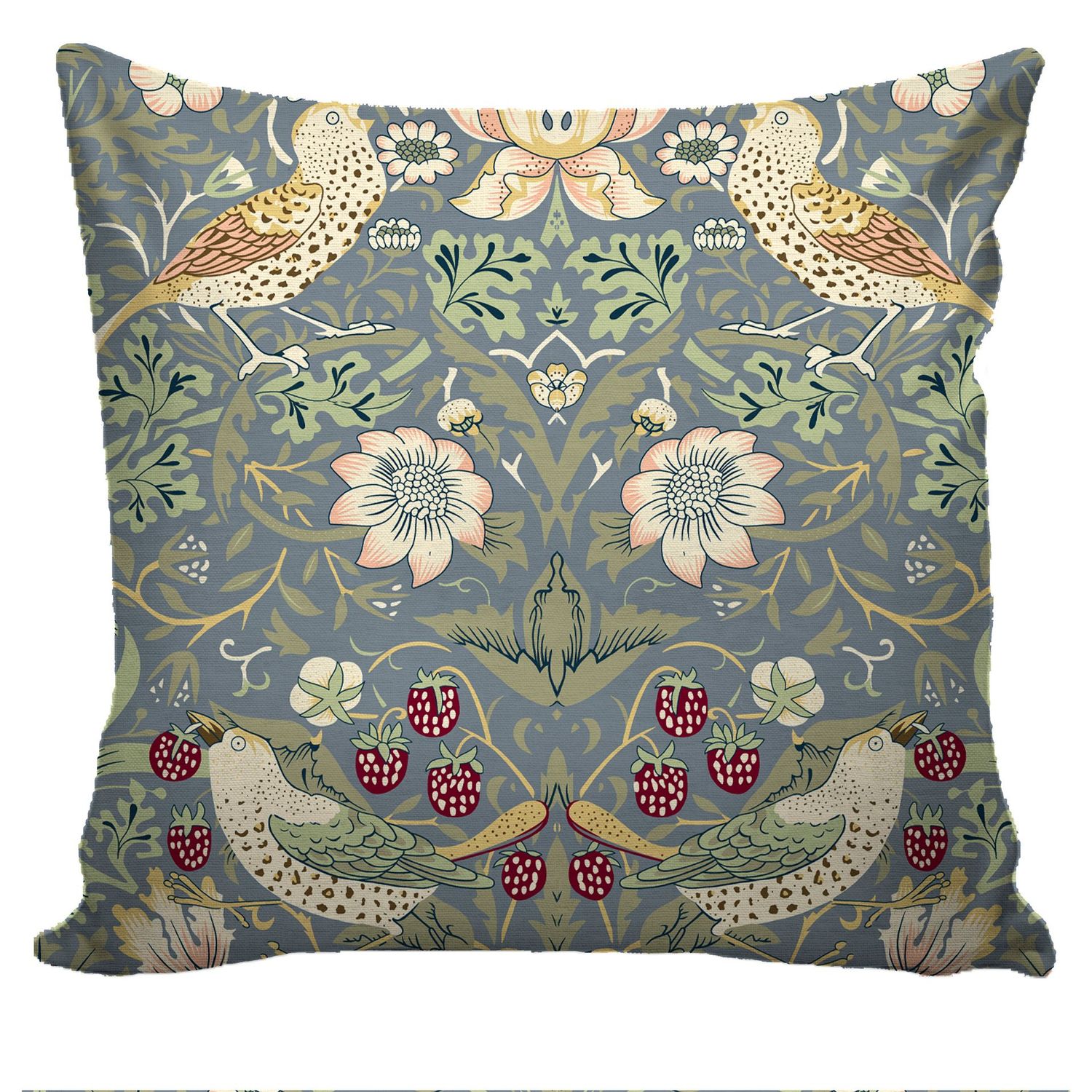 William Morris Strawberry Thief Blue Cushion Cover Only