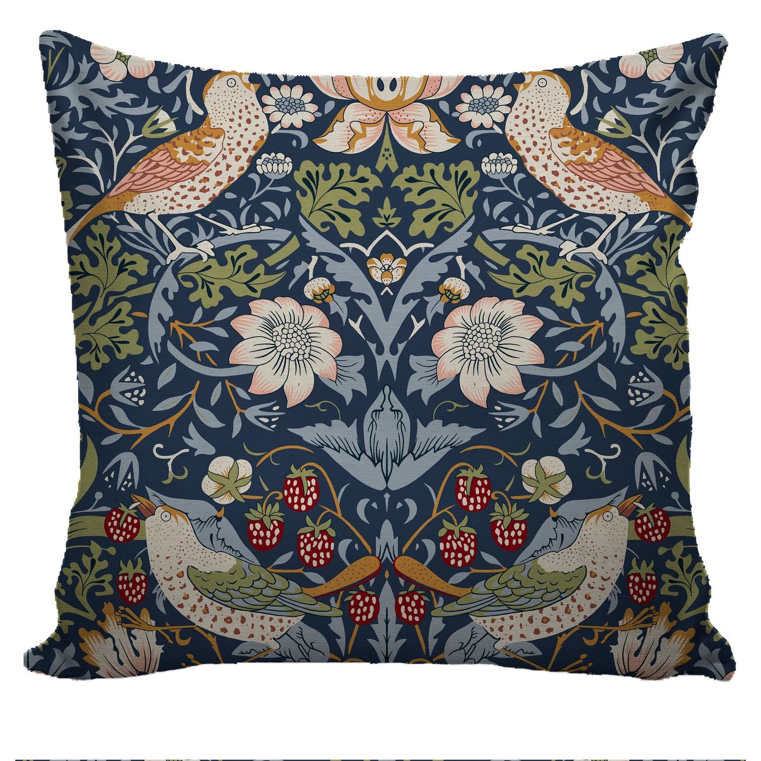 William Morris Strawberry Thief Navy Cushion