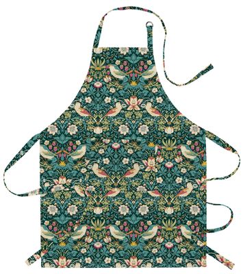 William Morris Strawberry Thief Dark Green Apron