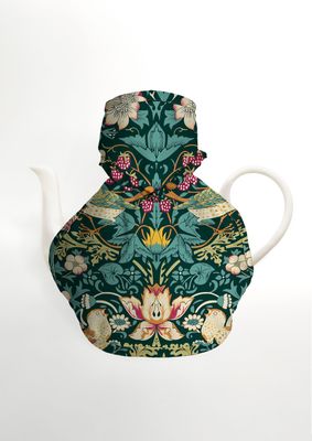William Morris Strawberry Thief Dark Green Victorian Tea Cosy