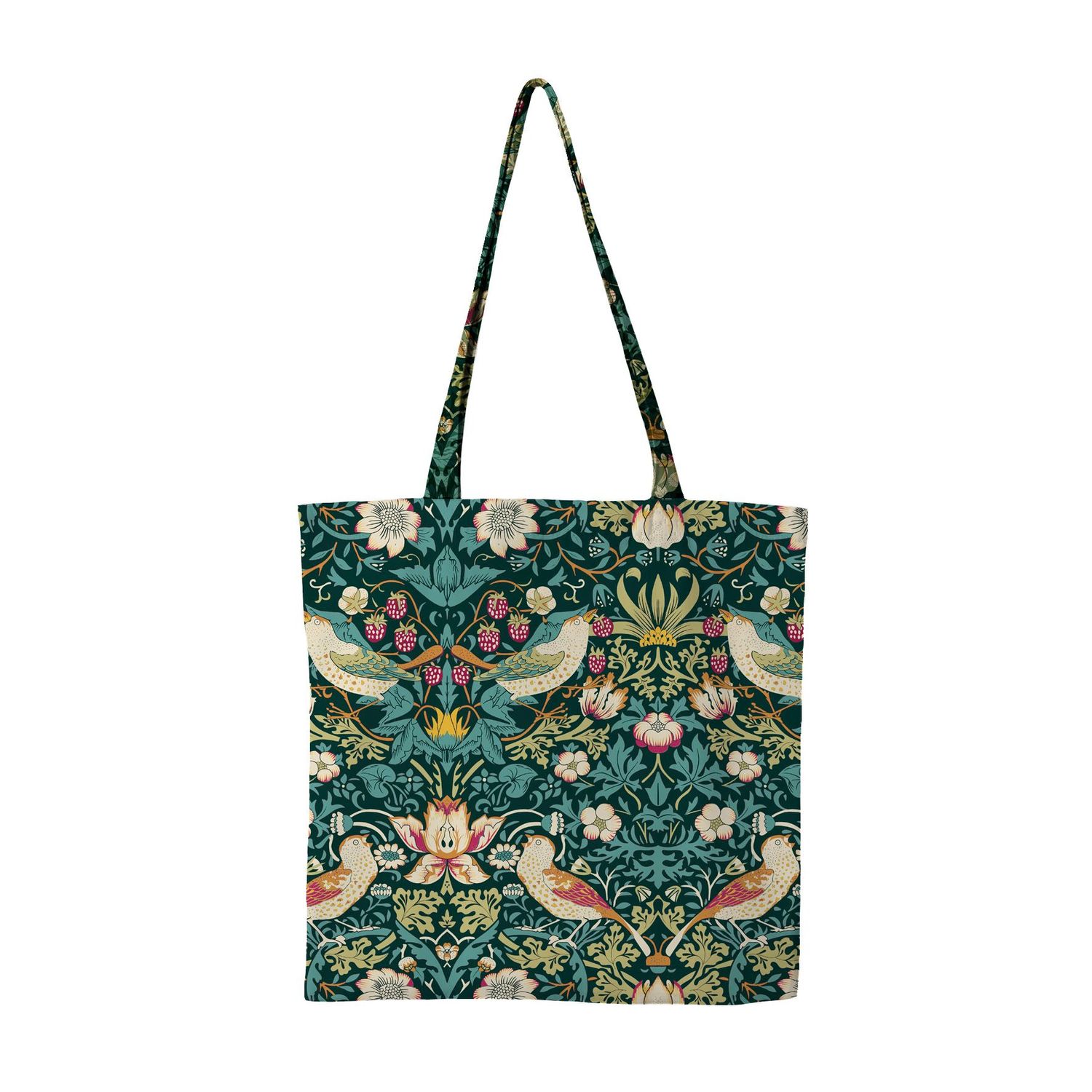 William Morris Strawberry Thief Dark Green Tote Bag