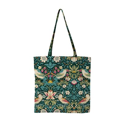 William Morris Strawberry Thief Dark Green Tote Bag