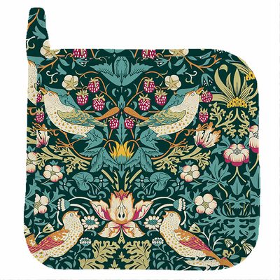William Morris Strawberry Thief Dark Green Pot Holder