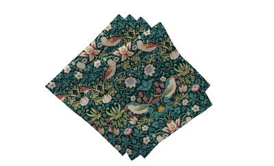 William Morris Strawberry Thief Dark Green Napkins 4-Pack