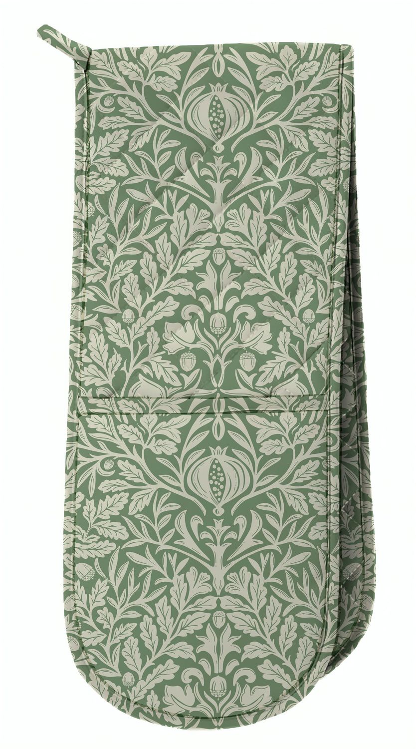 William Morris Acorn Green Double Oven Glove