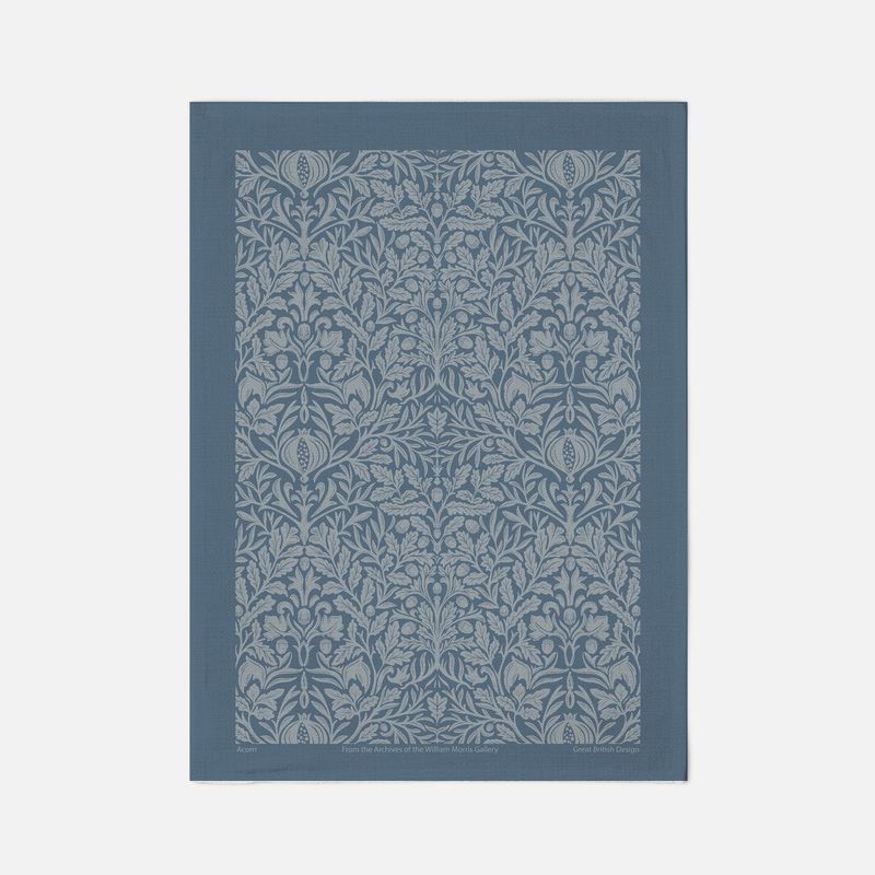 William Morris Acorn Blue Tea Towel