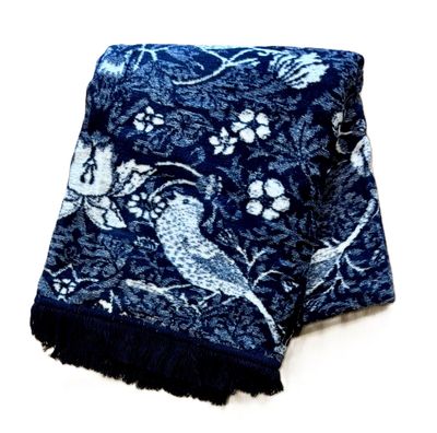 William Morris Strawberry Thief Throw Navy William Morris Strawberry Thief Throw Navy