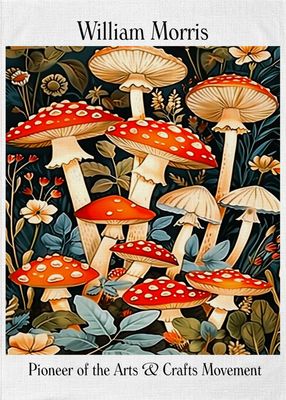 Morris Artwork Toadstools Tea Towel Morris Artwork Toadstools Tea Towel