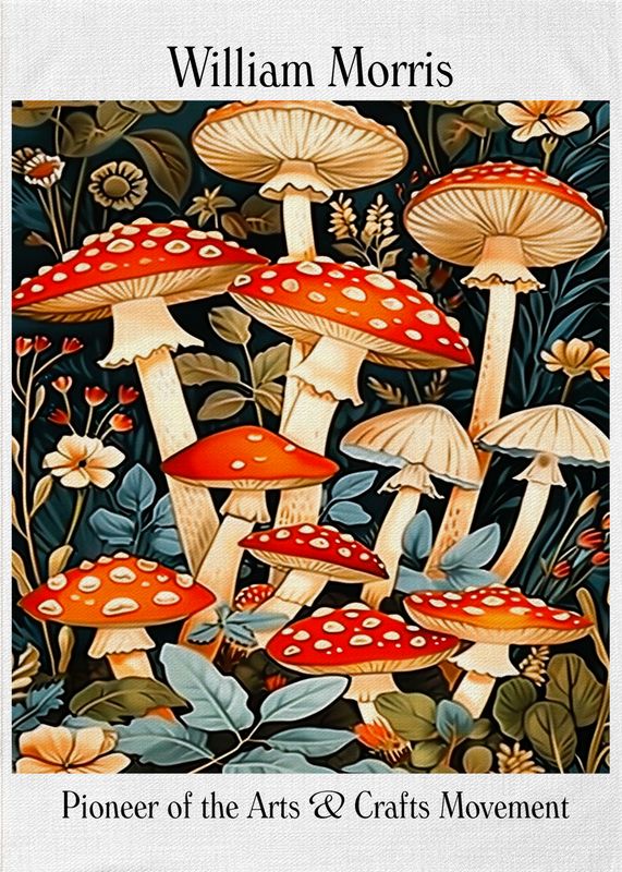 Morris Artwork Toadstools Tea Towel