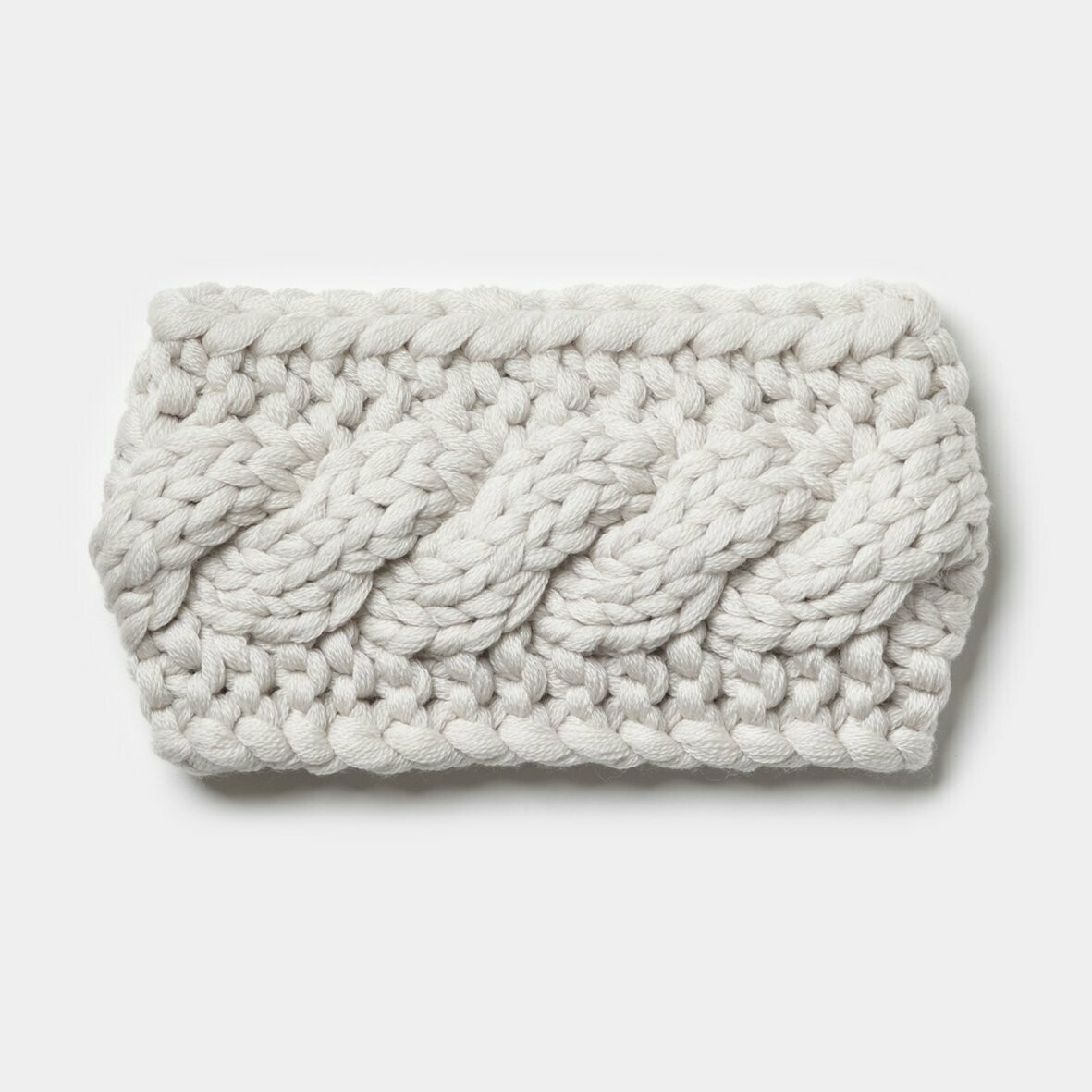 Handstrick-Stirnband FORTUNA, Farbe: winter white