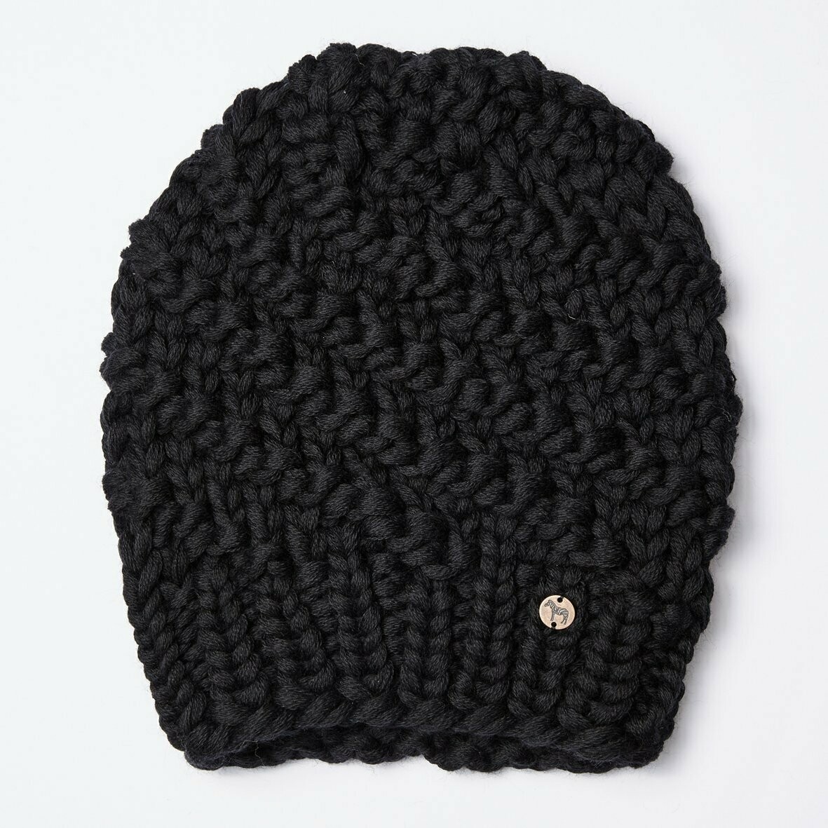 Handstrick-Mütze LUISA, Farbe: schwarz, Größe: M/L