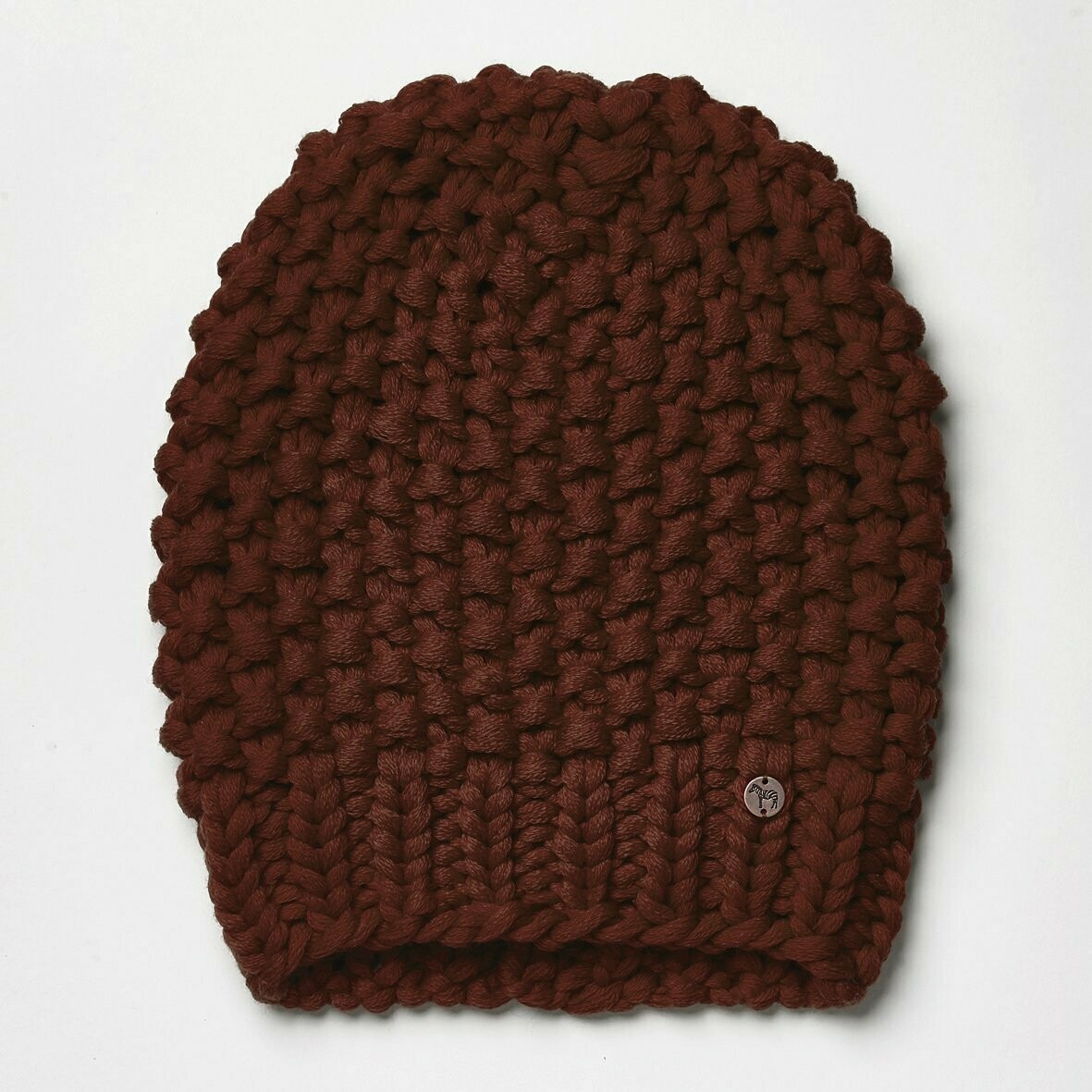 Handstrick-Mütze KARLA, Farbe: rostbraun, Größe: M/L