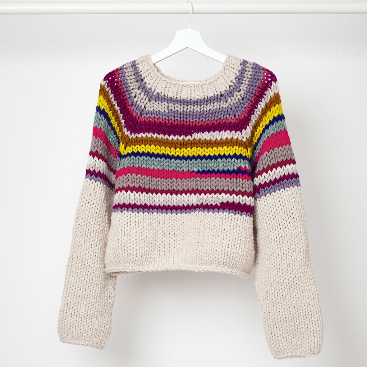 Cropped Sweater LENE MULTICOLOR, Größe: XS/S, Farbe: Streifen 1
