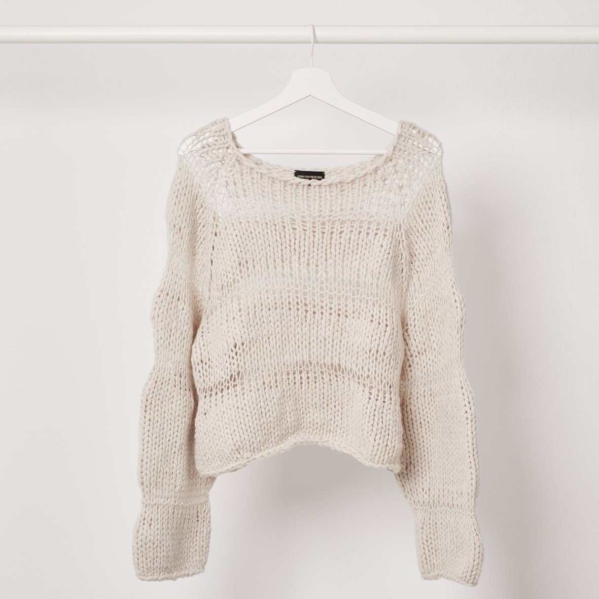 Kurzer Raglansweater LOLA, Größe: XS/S, Farbe: ecru