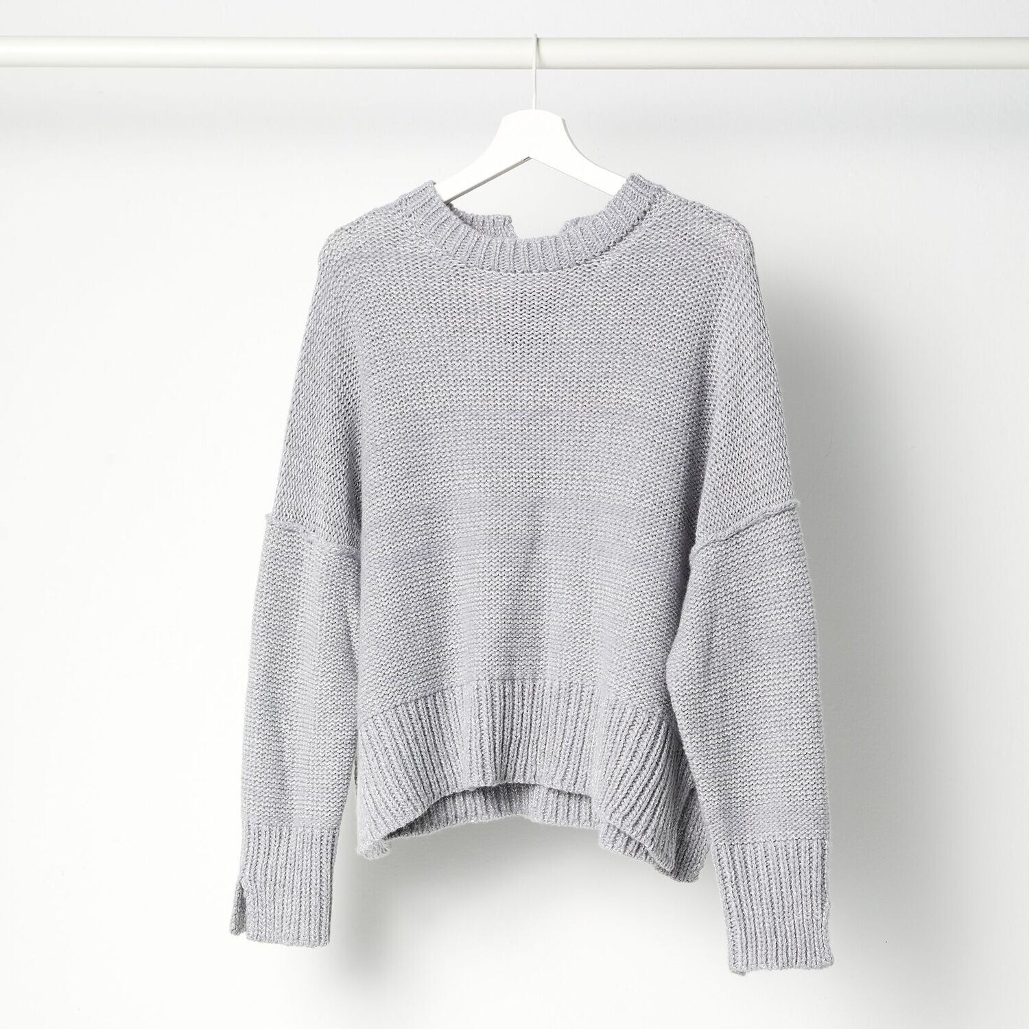 Cashmere-Sweater MOMO, Farbe: grey/Lurex, Größe: XS/S
