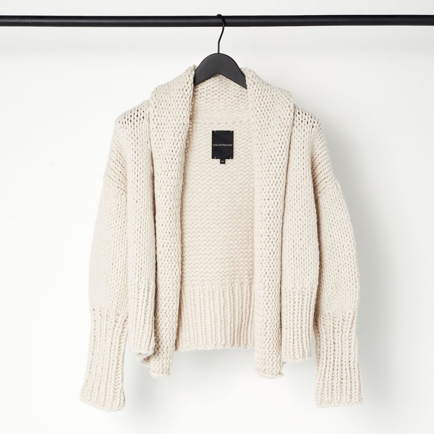 Handstrick-Cardigan JACQUES, Farbe: ecru, Größe: M/L