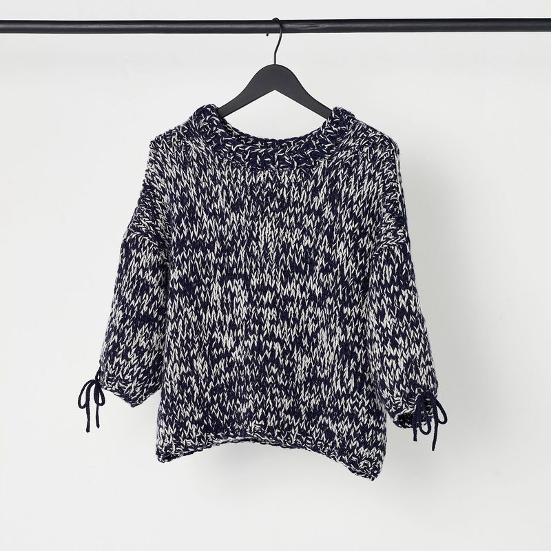 Light-Weight-Sweater IVY RUNDHALS, Größe: M/L, Farbe: navy-ecru